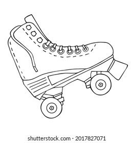 Vektor, handgezeichnet, doodle Skizze, Quad Rollschuh einzeln auf weißem Hintergrund