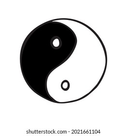 Vector hand drawn doodle sketch Yin Yang isolated on white background