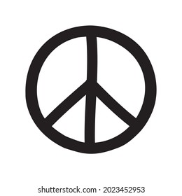 Vector hand drawn doodle sketch peace sign isolated on white background