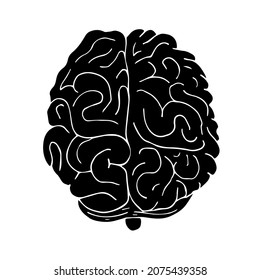 Vector hand drawn doodle sketch black brain isolated on white background