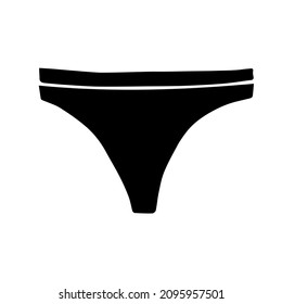 Vector hand drawn doodle sketch black panties isolated on white background