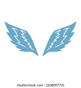 Vector hand drawn doodle sketch wings isolated on white background