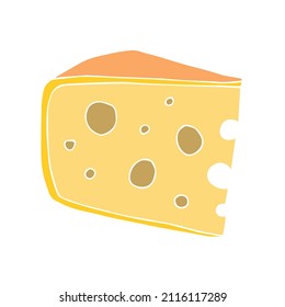 Vector hand drawn doodle sketch cheese isolated on white background