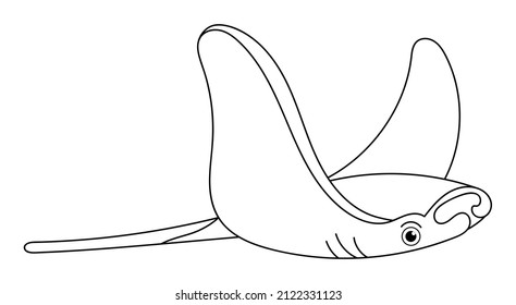 Vector hand drawn doodle sketch skate fish devil fish isolated on white background
