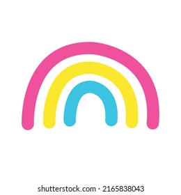 Vektor handgezeichnet doodle Skizze Pansexuelle Fahne Regenbogen einzeln auf weißem Hintergrund