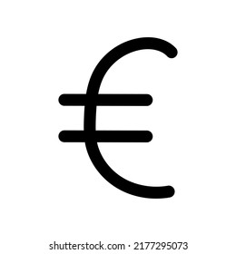 Dibujo del doodle dibujado a mano del vector símbolo del euro aislado en fondo blanco