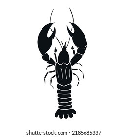 Vector hand drawn doodle sketch black lobster isolated on white background