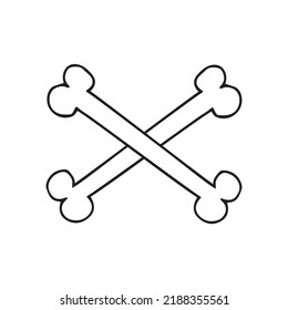 Vector hand drawn doodle sketch crossed bones isolated on white background