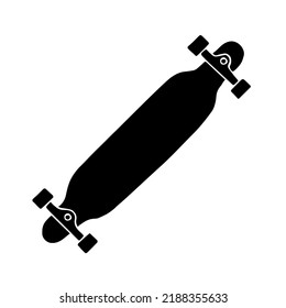Vector hand drawn doodle sketch black long board skateboard isolated on white background