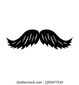 Vector hand drawn doodle sketch mustache isolated on white background