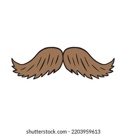 Vector hand drawn doodle sketch colored mustache isolated on white background