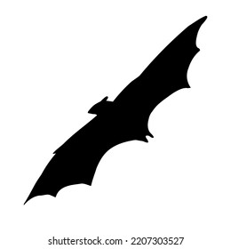 Vector hand drawn doodle sketch flying bat silhouette isolated on white background