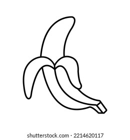 Esbozo de doodle dibujado a mano del vector banana color editable