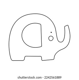 Vector hand drawn doodle sketch baby elephant isolated on white. Design for girls or boys, kids. Children illustration for fashion clothes, poster, banner.