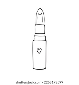 Vector hand drawn doodle sketch lipstick isolated on white background