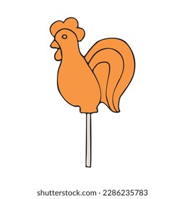 Vector hand drawn doodle sketch colored candy roaster isolated on white background