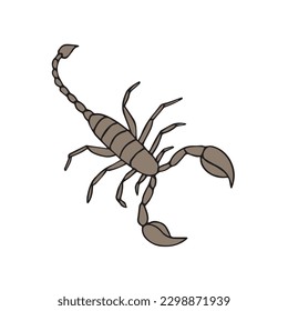 Vector hand drawn doodle sketch colored scorpio isolated on white background