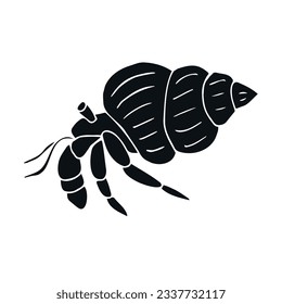 Vector hand drawn doodle sketch hermit crab isolated on white background