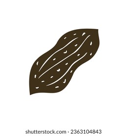 Vector hand drawn doodle sketch peanut nut isolated on white background