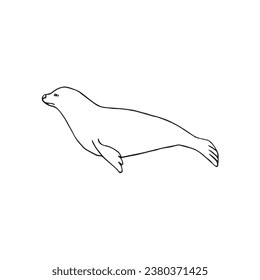 Vector hand drawn doodle sketch seal isolated on white background