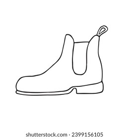 Vector hand drawn doodle sketch horse riding boot isolated on white background