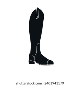 Vector hand drawn doodle sketch horse riding boot isolated on white background