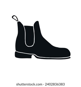 Vector hand drawn doodle sketch horse riding boot isolated on white background