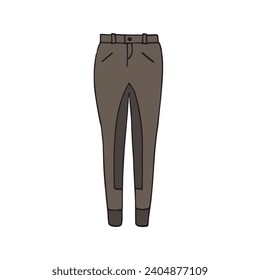 Vector hand drawn doodle sketch colored horse riding breeches isolated on white background