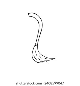 Vector hand drawn doodle sketch cow donkey tail isolated on white background