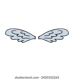 Vector hand drawn doodle sketch wings isolated on white background