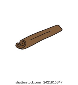 Vector hand drawn doodle sketch colored cinnamon isolated on white background