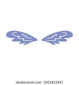 Vector hand drawn doodle sketch wings isolated on white background