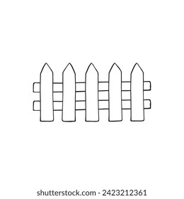 Vector hand drawn doodle sketch fence isolated on white background