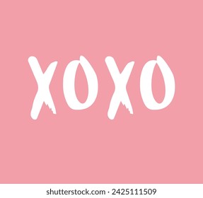 Vector hand drawn doodle sketch xoxo lettering isolated on pink background