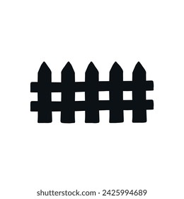 Vector hand drawn doodle sketch fence silhouette isolated on white background