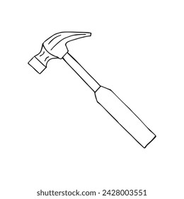 Vektor Hand gezeichnete Doodle Sketch Hammer isoliert auf weißem Hintergrund