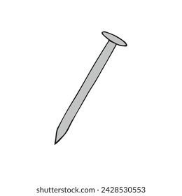 Vector hand drawn doodle sketch colored nail pin isolated on white background