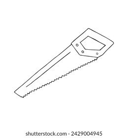 Vektor Hand gezeichnete Doodle Skizze Säge isoliert auf weißem Hintergrund