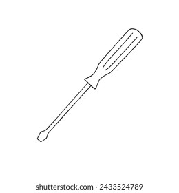 Vector hand drawn doodle sketch outline screwdriver isolated on white background