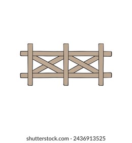 Vector dibujado a mano doodle boceto de valla de color aislado sobre fondo blanco