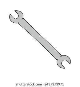 Vector hand drawn doodle sketch colored wrench isolated on white background