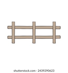 Vector dibujado a mano doodle boceto de valla de color aislado sobre fondo blanco