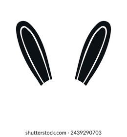 Vector hand drawn doodle sketch rabbit bunny ears isolated on white background