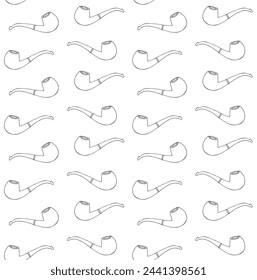 Vector hand drawn doodle sketch outline smoking pipe isolated on white background