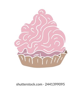 Vector hand drawn doodle sketch cake isolated on white background