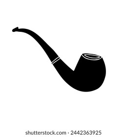 Vector hand drawn doodle sketch smoking pipe isolated on white background