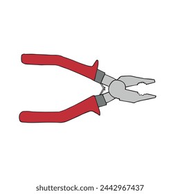 Vektor Hand gezeichnete Doodle Sketch farbige Zange isoliert auf weißem Hintergrund