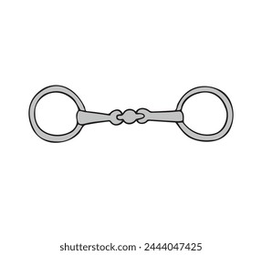 Vector dibujado a mano dibujo doodle boceto de caballo de color pedacito ecuestre aislado sobre fondo blanco