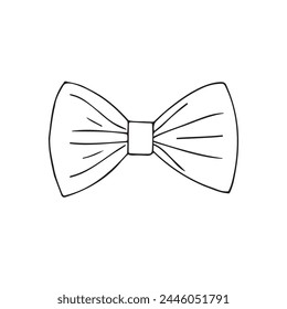 Vector hand drawn doodle sketch outline bow tie isolated on white background