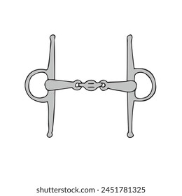 Vector hand drawn doodle sketch colored horse equestrian bit isolated on white background